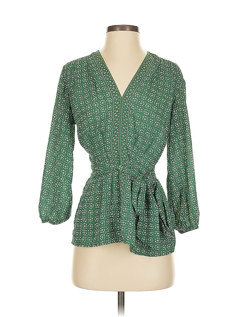 Pre-owned Max Studio 3/4 Sleeve Blouse In Green