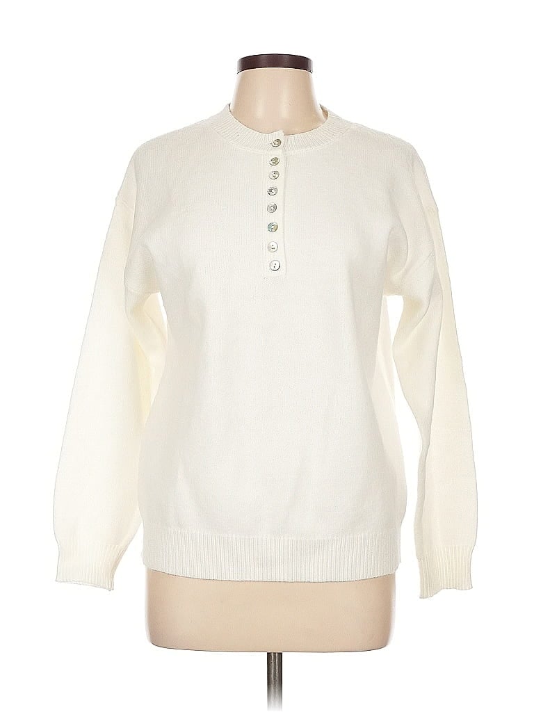 Pre-owned Unbranded Pullover Sweater In White