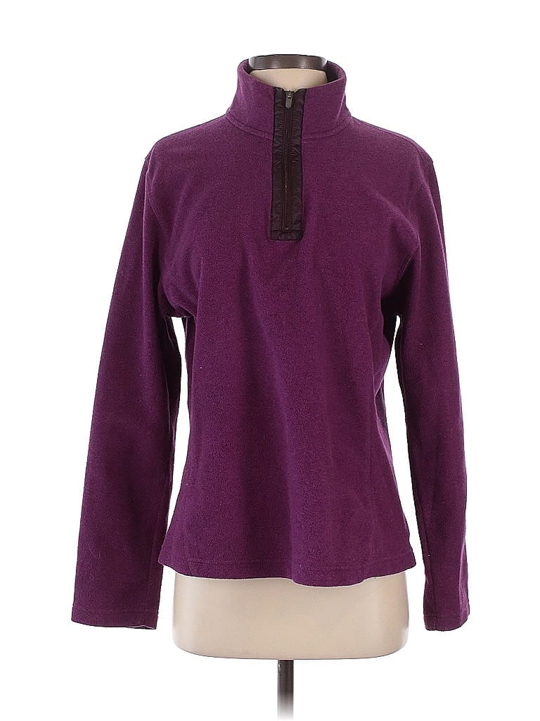 Pre-owned Lands' End Fleece Jacket In Purple