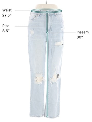 PacSun 100% Cotton Hearts Blue Jeans Size 27 waist
