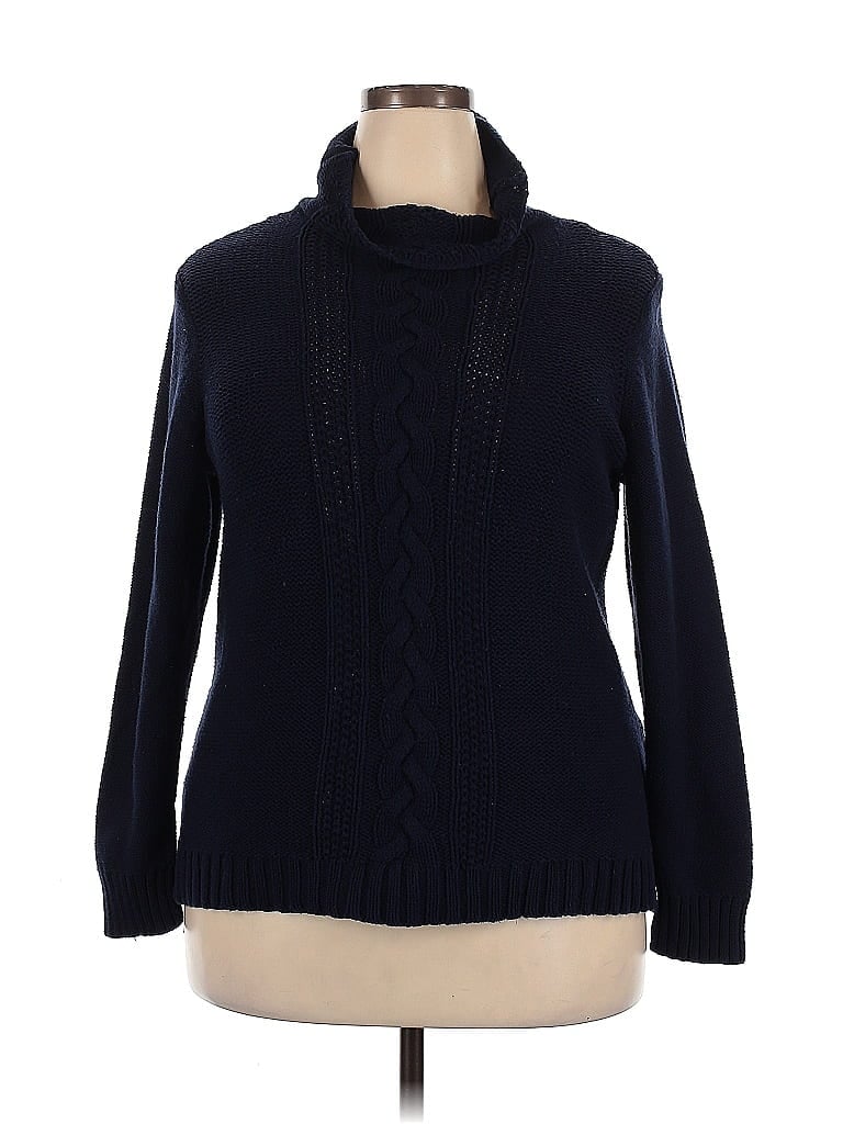 Pre-owned Chaps Turtleneck Sweater In Blue