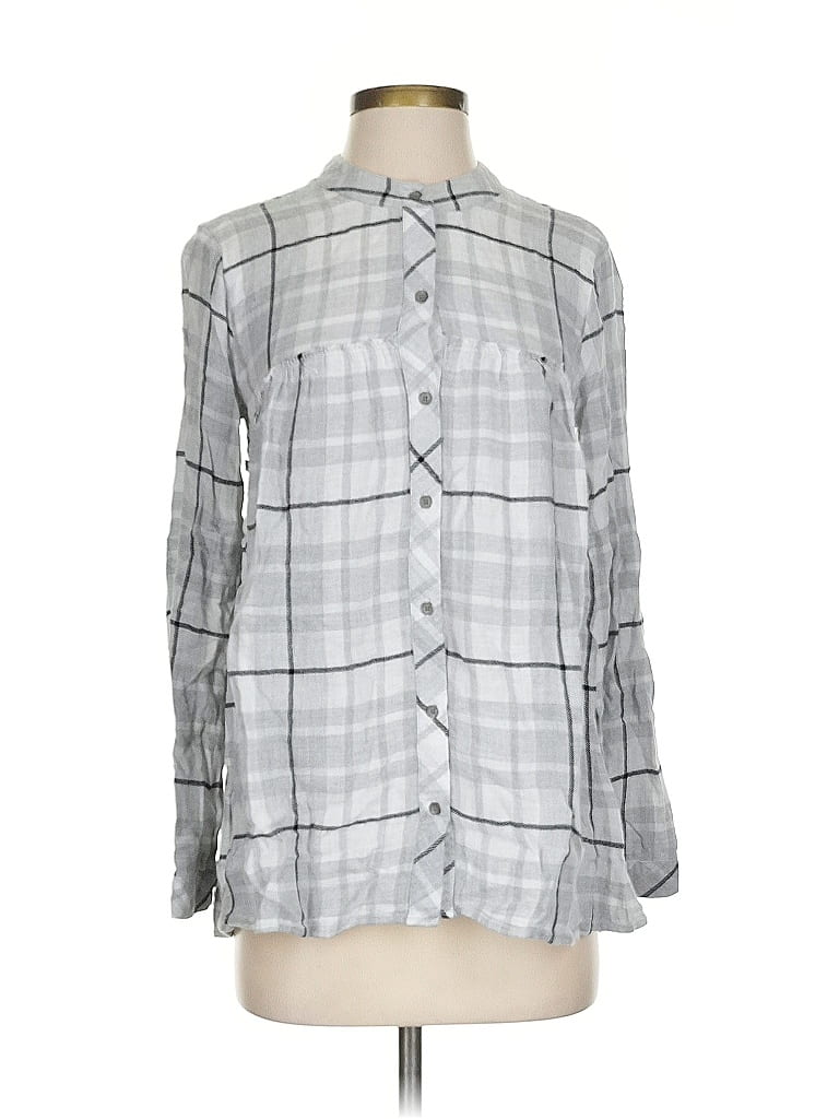 Pre-owned Cloth & Stone Long Sleeve Blouse In Gray