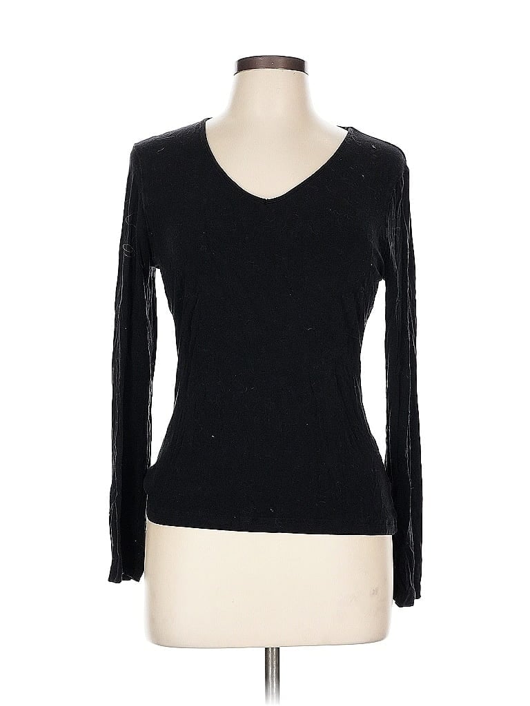 Pre-owned Mercer & Madison Long Sleeve Top Black V Neck Tops