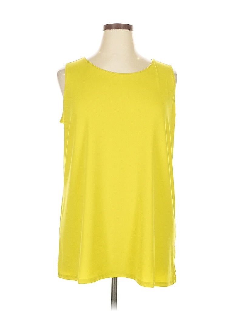 Pre-owned Susan Graver Sleeveless T-shirt In Yellow