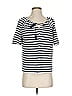 J.Crew Stripes Blue Short Sleeve Henley Size XXS - photo 1