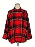 Terra & Sky Plaid Red 3/4 Sleeve Button-Down Shirt Size 2X - photo 1