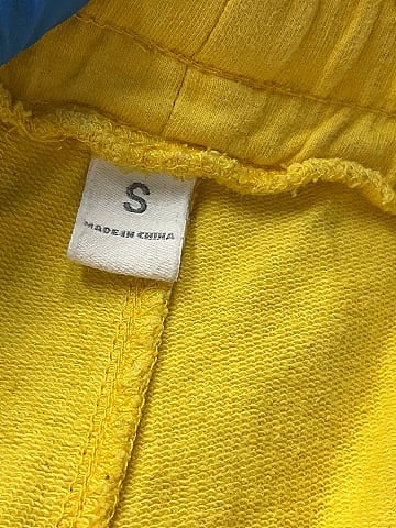 Unbranded 100% Cotton Color Block Yellow Track Pants Size S