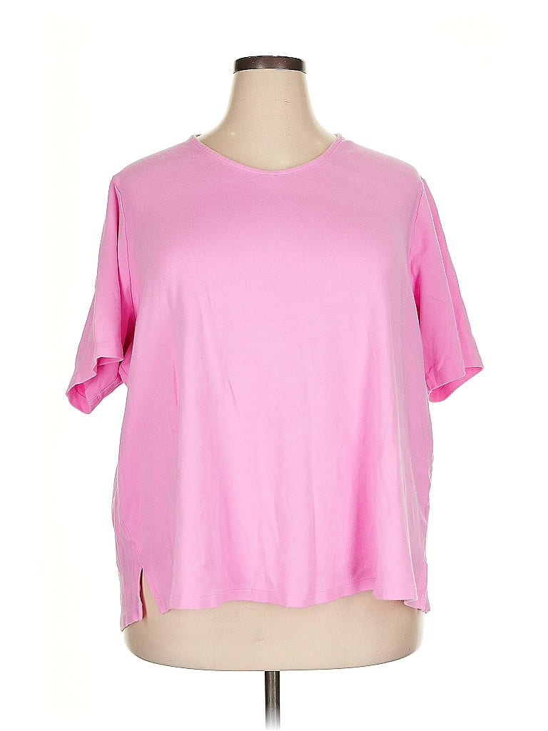 Isaac Mizrahi LIVE! 100% Cotton Pink Short Sleeve T-Shirt Size 4X - photo 1