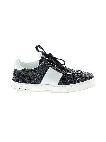 Valentino Garavani Calfskin Glitter Flycrew Sneakers (view 1)