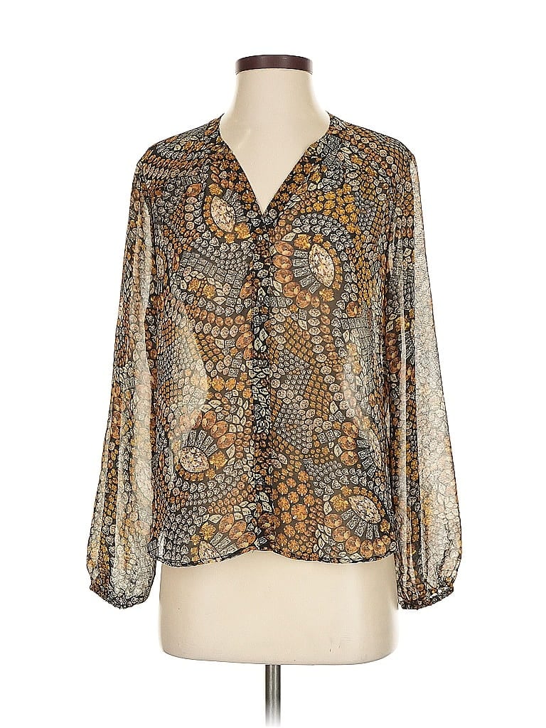 Click to view more detailed imagery on our partner's website Pre-owned Ellen Tracy 3/4 Sleeve Blouse In Gold