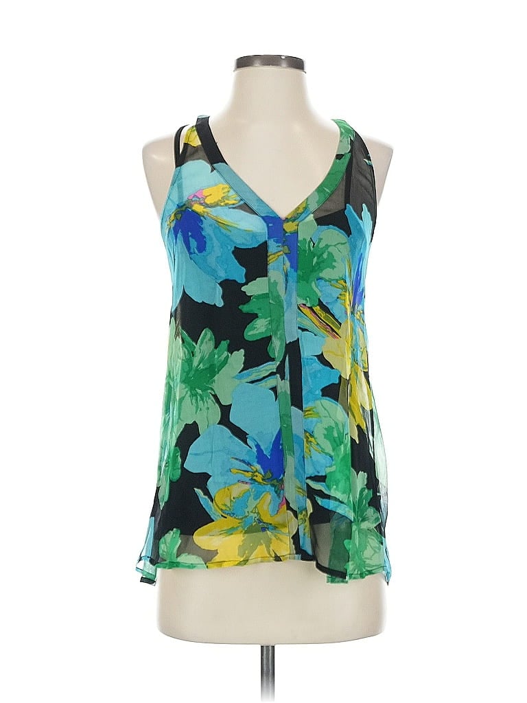 ELLA MOSS Pre-owned Sleeveless Silk Top Green Halter Neckline Tops