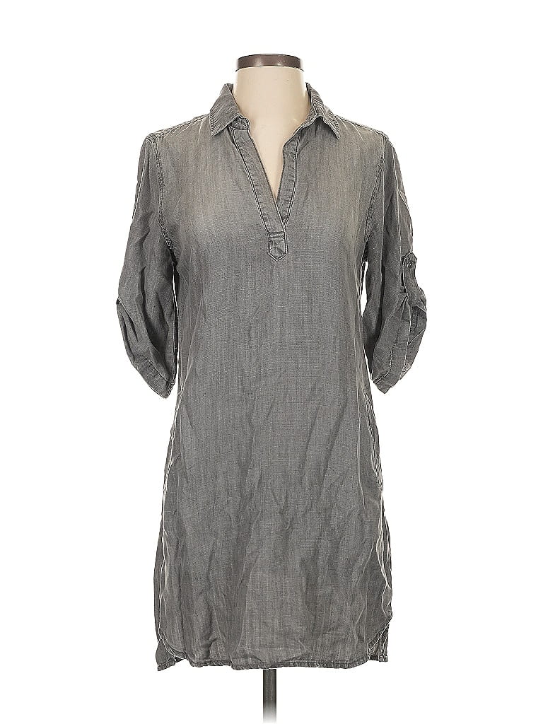 Pre-owned Side Stitch Casual Dress In Gray