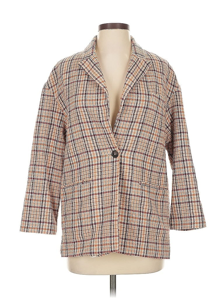 Pre-owned Mng Blazer Jacket In Brown