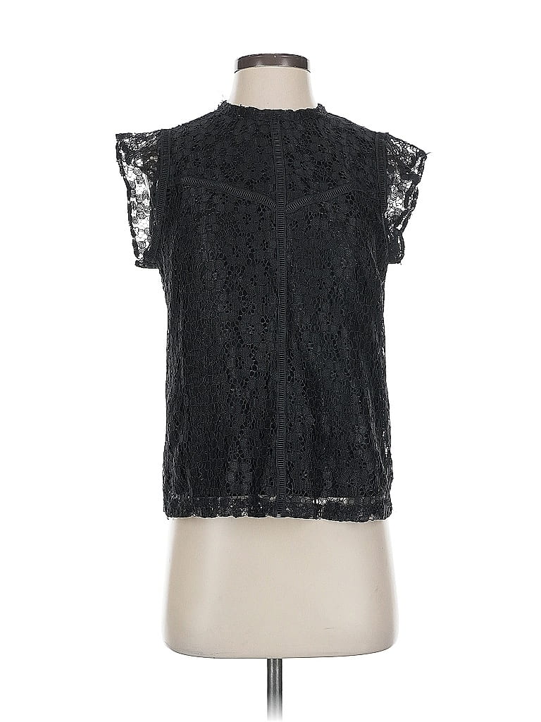 Pre-owned Nanette Lepore Short Sleeve Blouse In Black