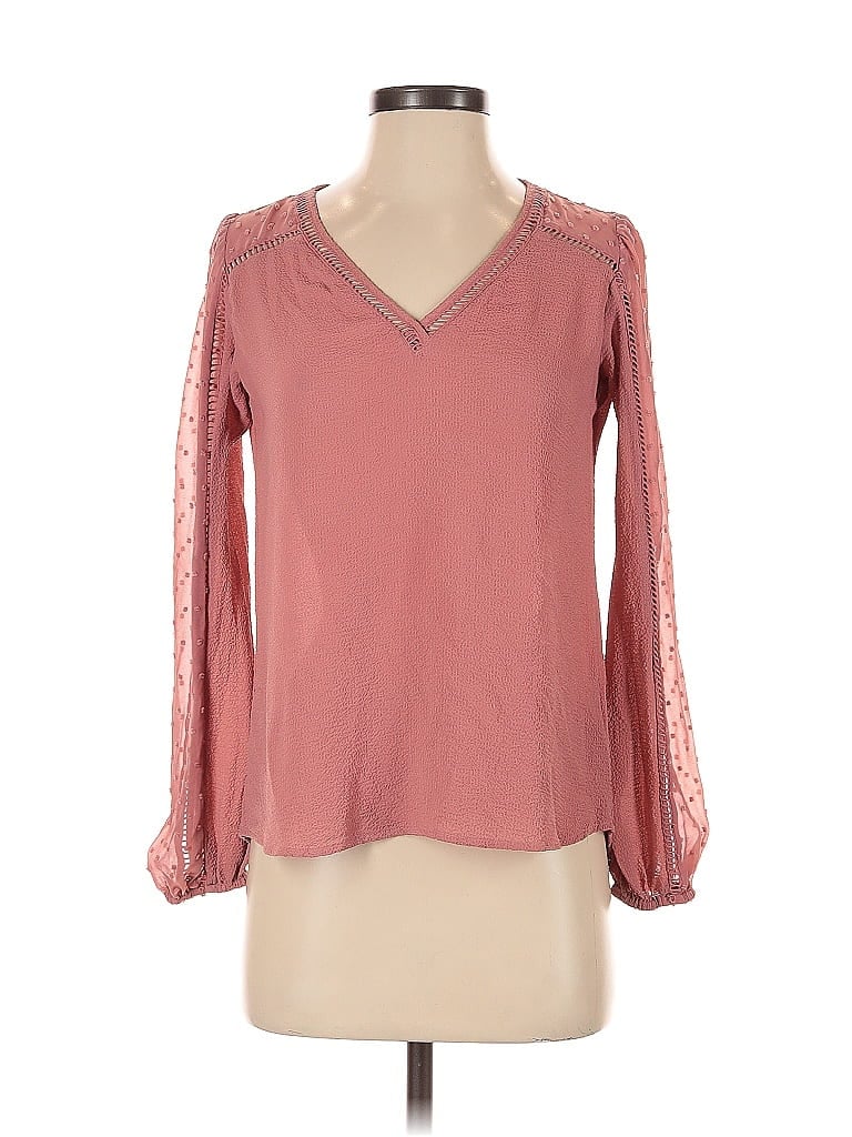 Pre-owned Express Long Sleeve Blouse In Pink