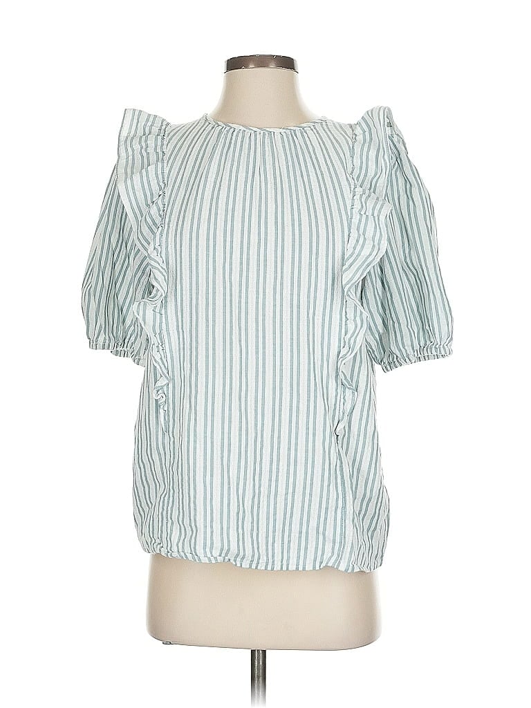Pre-owned Universal Thread Short Sleeve Blouse In Blue
