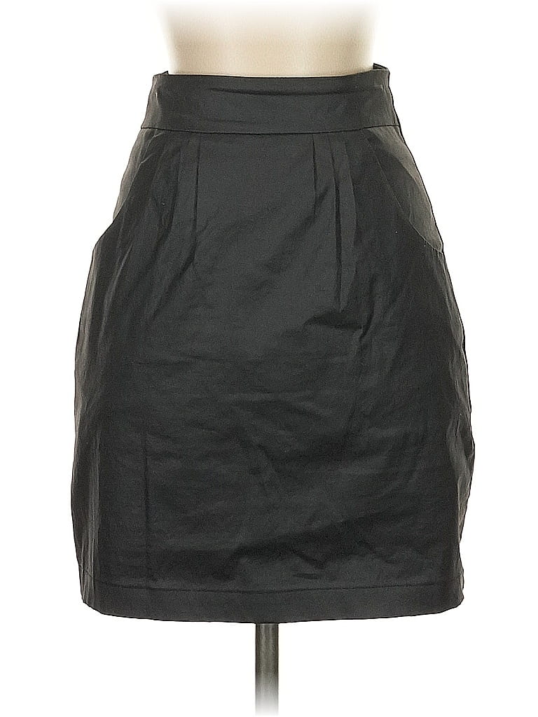 Pre-owned Industry Faux Leather Skirt In Black