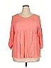 Honeyme 100% Rayon Solid Pink 3/4 Sleeve Blouse Size XXL - photo 1