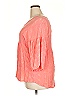 Honeyme 100% Rayon Solid Pink 3/4 Sleeve Blouse Size XXL - photo 4