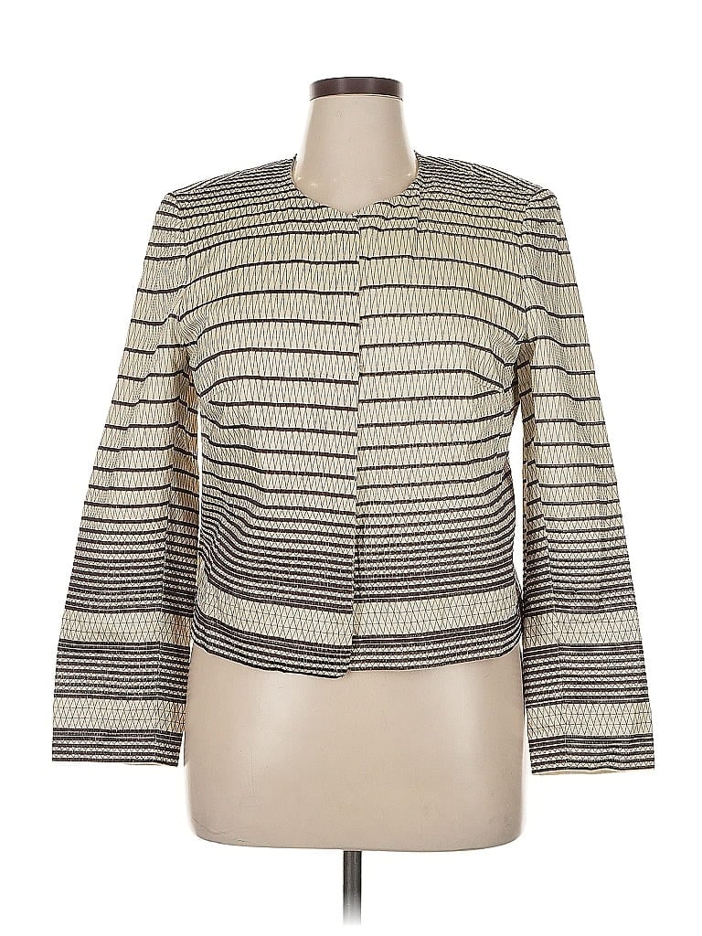 Pre-owned Talbots Blazer Jacket In White