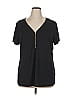 Ambiance Black Short Sleeve Top Size 1X - photo 1
