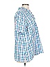Talbots 100% Cotton Checkered-gingham Teal Blue Short Sleeve Button-Down Shirt Size 12 - photo 3