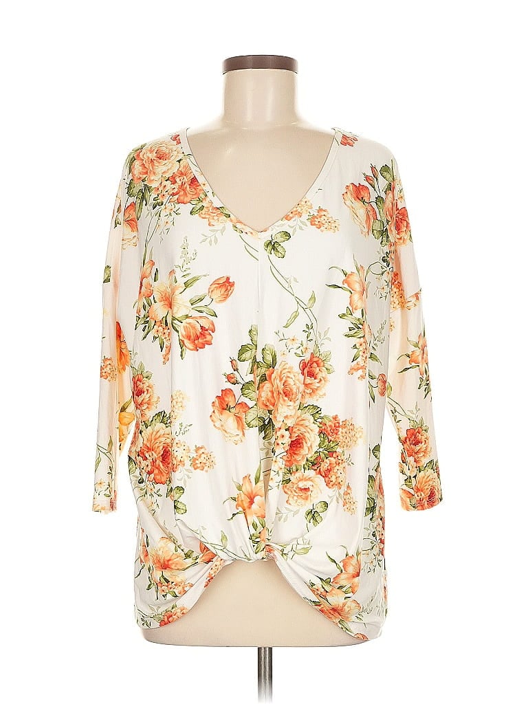 Click to view more detailed imagery on our partner's website Pre-owned White Birch 3/4 Sleeve Blouse In White