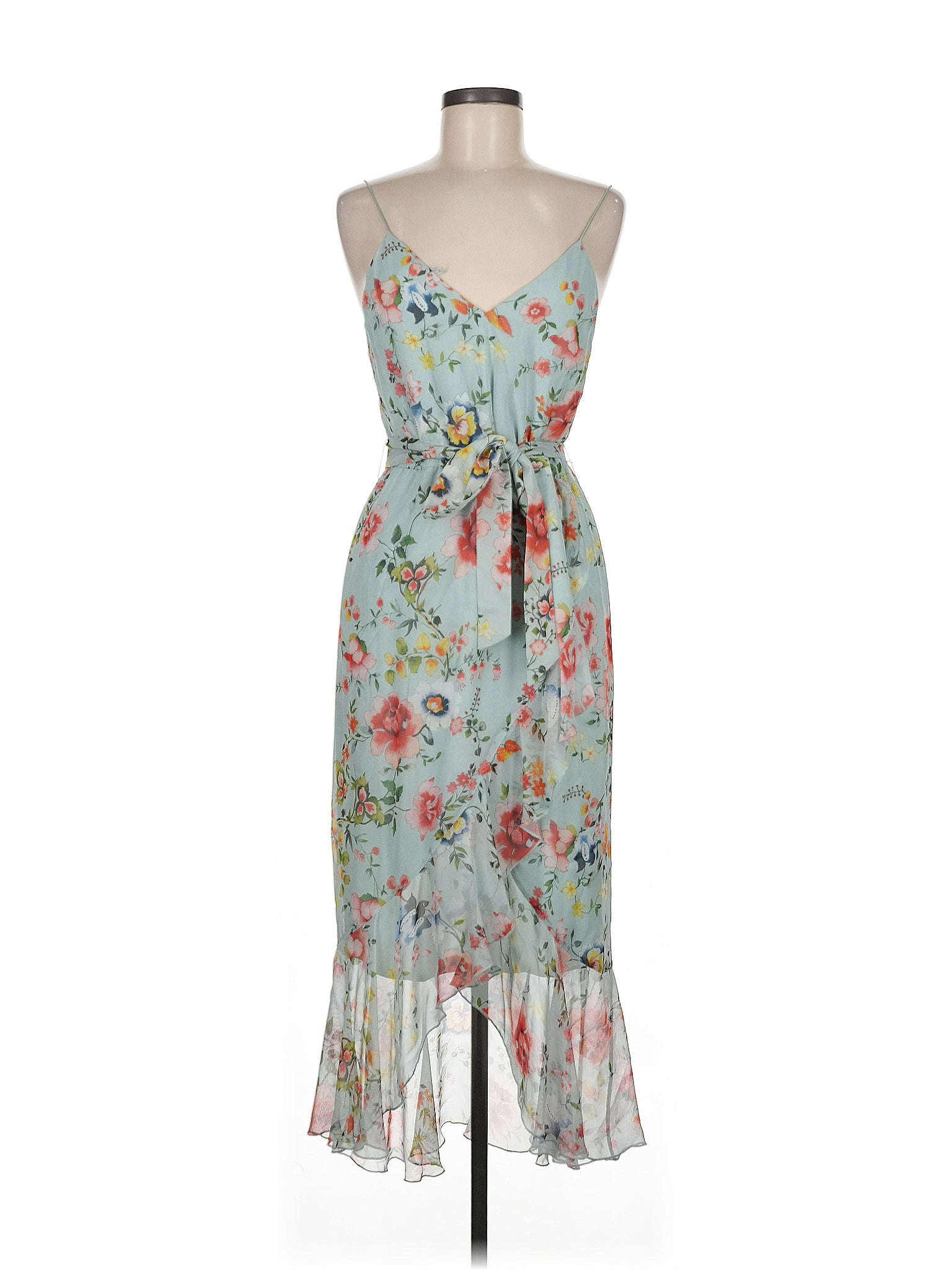 Alice + Olivia Floral Blue Cocktail Dress Size 8