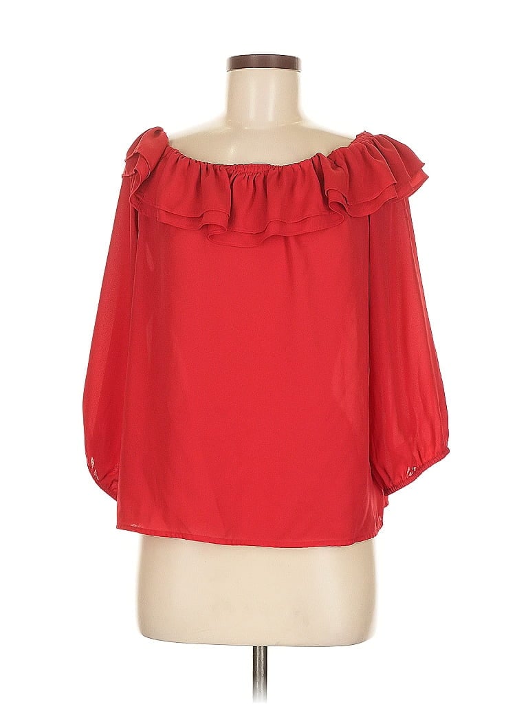 J.CREW MERCANTILE Pre-owned 3/4 Sleeve Blouse In Red