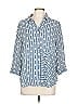 Chico's 100% Polyester Polka Dots Blue 3/4 Sleeve Blouse Size Lg (2) - photo 1