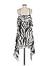 Aidan Mattox 100% Polyester Graphic Silver Black Cocktail Dress Size 6 - photo 2