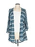 Lularoe 100% Polyester Stripes Blue Cardigan Size L - photo 1