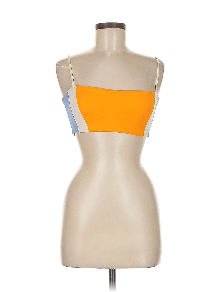 Pre-owned L*space Tank Top Yellow Strapless Neckline Tops
