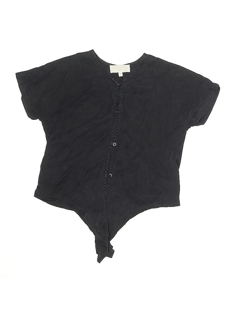 Click to view more detailed imagery on our partner's website Pre-owned Bella Dahl Kids' Short Sleeve Henley Shirt In Black