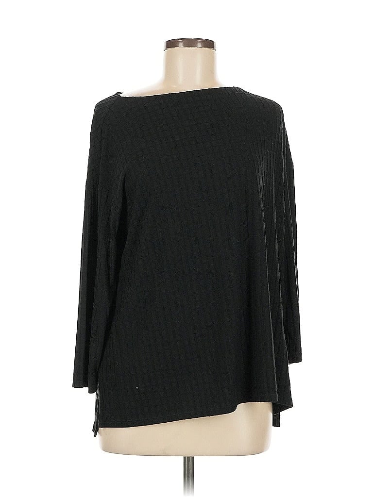 Click to view more detailed imagery on our partner's website Pre-owned Jjill 3/4 Sleeve Top Black Boatneck Tops