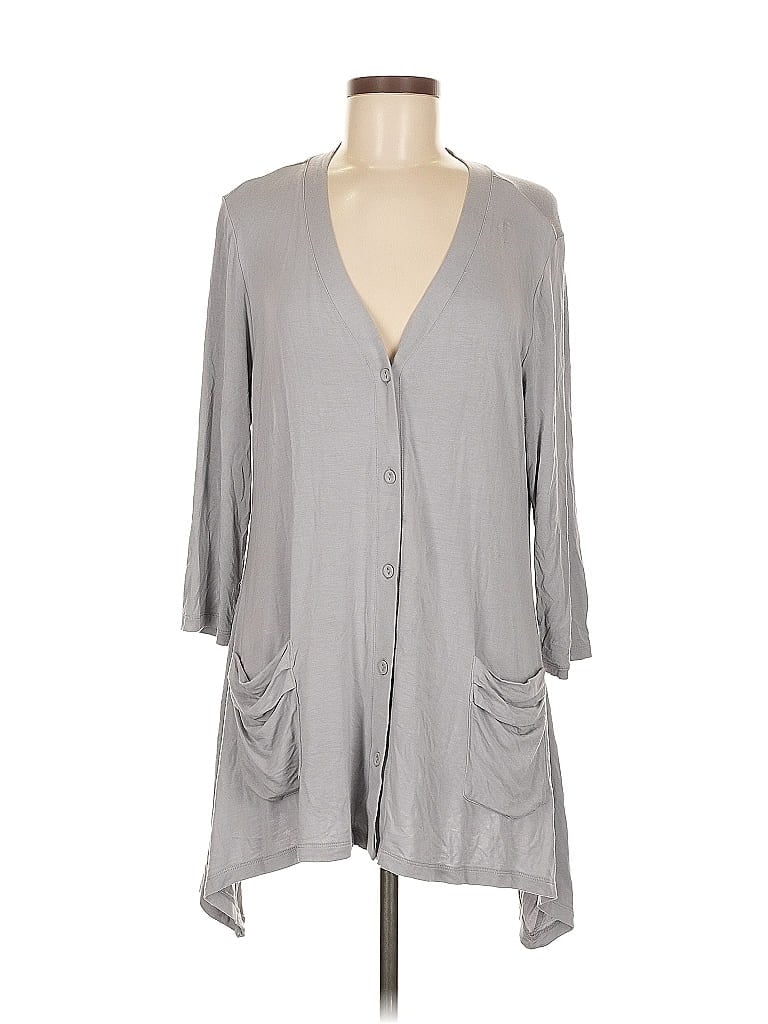 Click to view more detailed imagery on our partner's website Pre-owned Logo By Lori Goldstein Cardigan Sweater In Gray