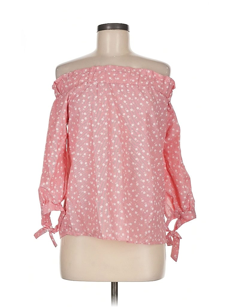 Pre-owned Love Notes 3/4 Sleeve Blouse In Pink