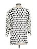 'S Max Mara 100% Ramie Houndstooth Ivory 3/4 Sleeve Button-Down Shirt Size 4 - photo 2