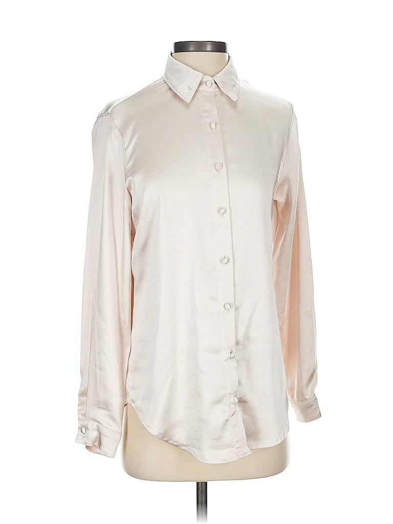 Pre-owned Princess Polly Long Sleeve Blouse In White