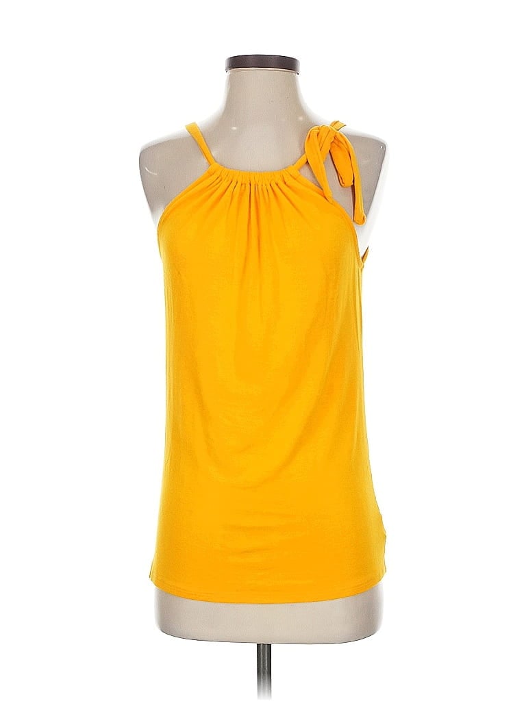 Pre-owned Michael Michael Kors Tank Top Yellow Halter Neckline Tops