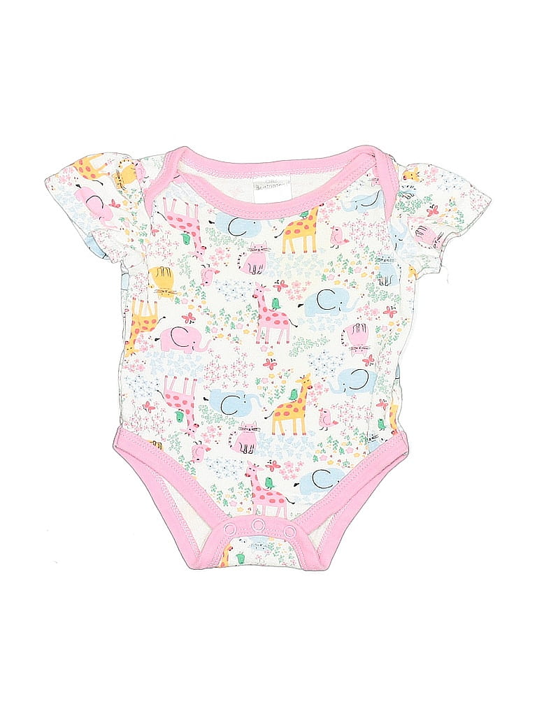 Pre-owned Little Beginnings Babies' Short Sleeve Onesie In White