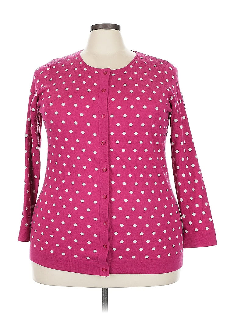 Vintage polka dot pink button cardigan top 🎀