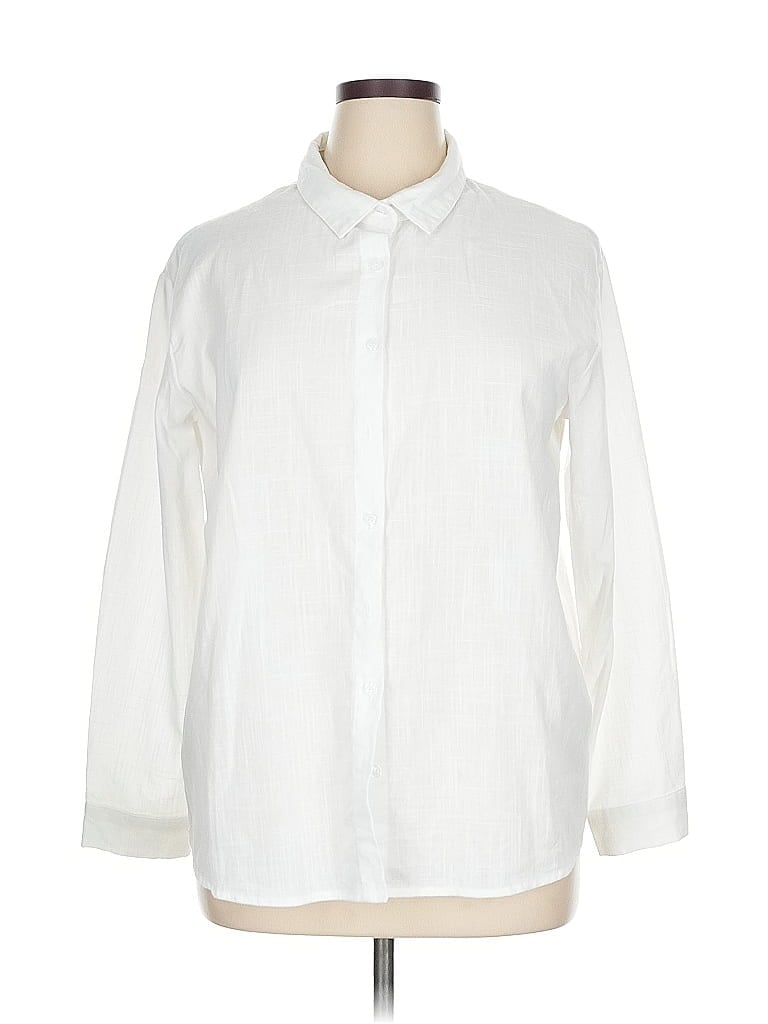 Pre-owned Unbranded Long Sleeve Blouse In White