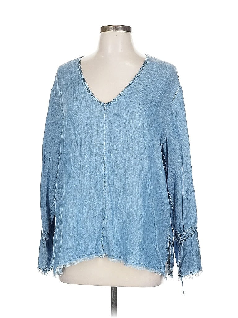 Pre-owned Rails Long Sleeve Blouse In Blue