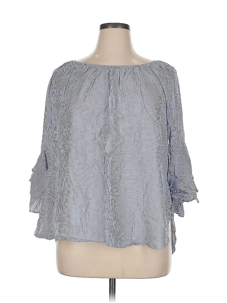 GIBSON LATIMER Pre-owned 3/4 Sleeve Blouse In Blue