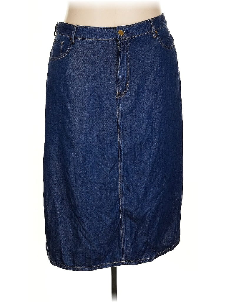 Pre-owned A.n.a. A New Approach Denim Skirt In Blue
