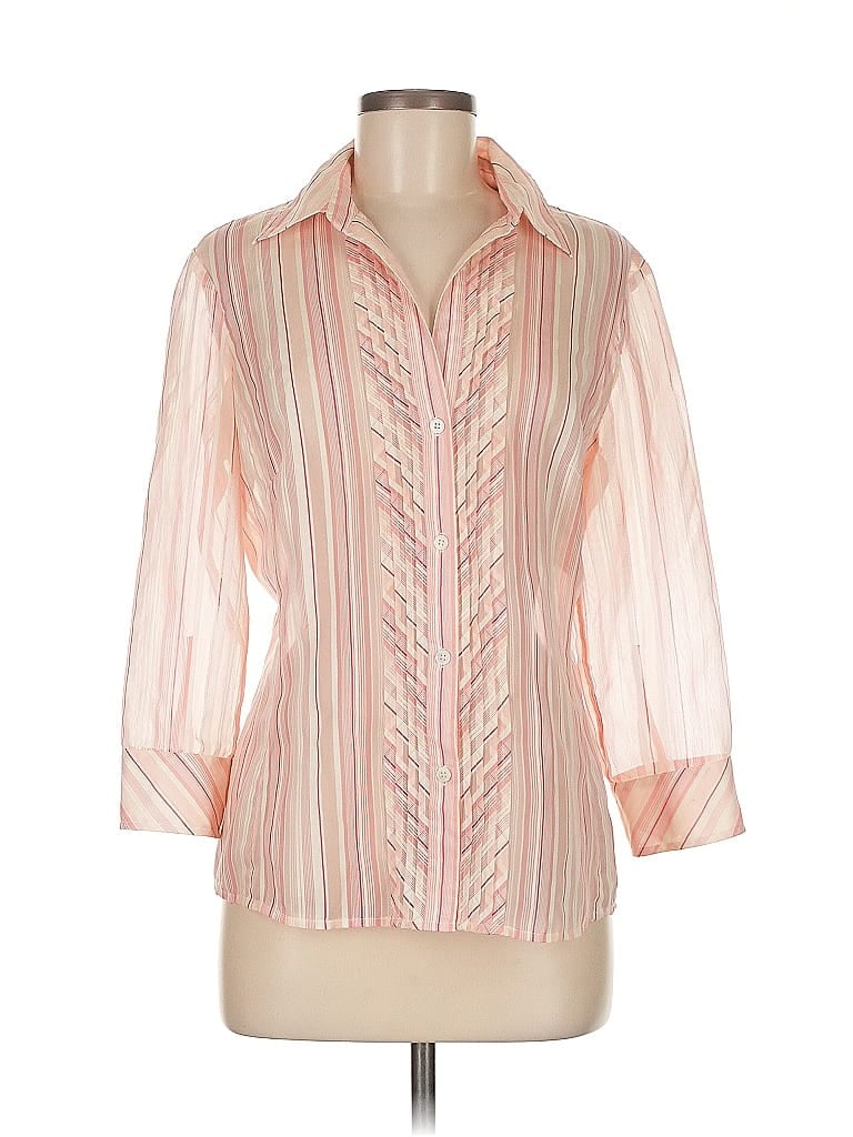Pre-owned Banana Republic 3/4 Sleeve Button Down Shirt In Pink