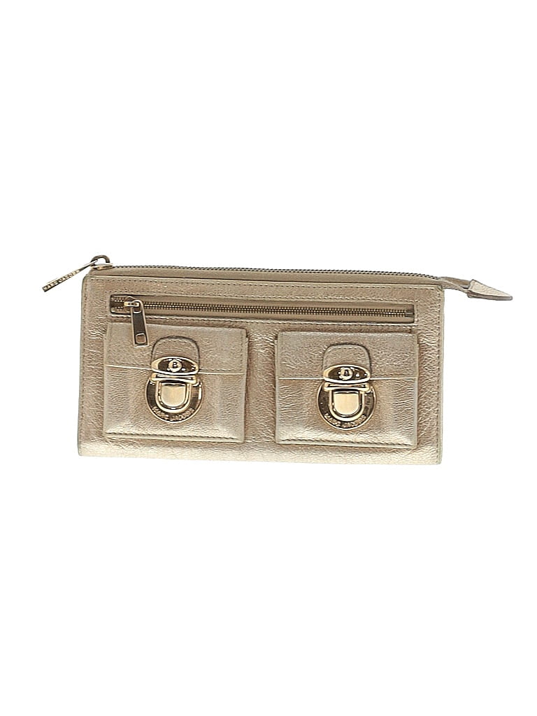 Marc Jacobs 100% Leather Gold Leather Wallet One size