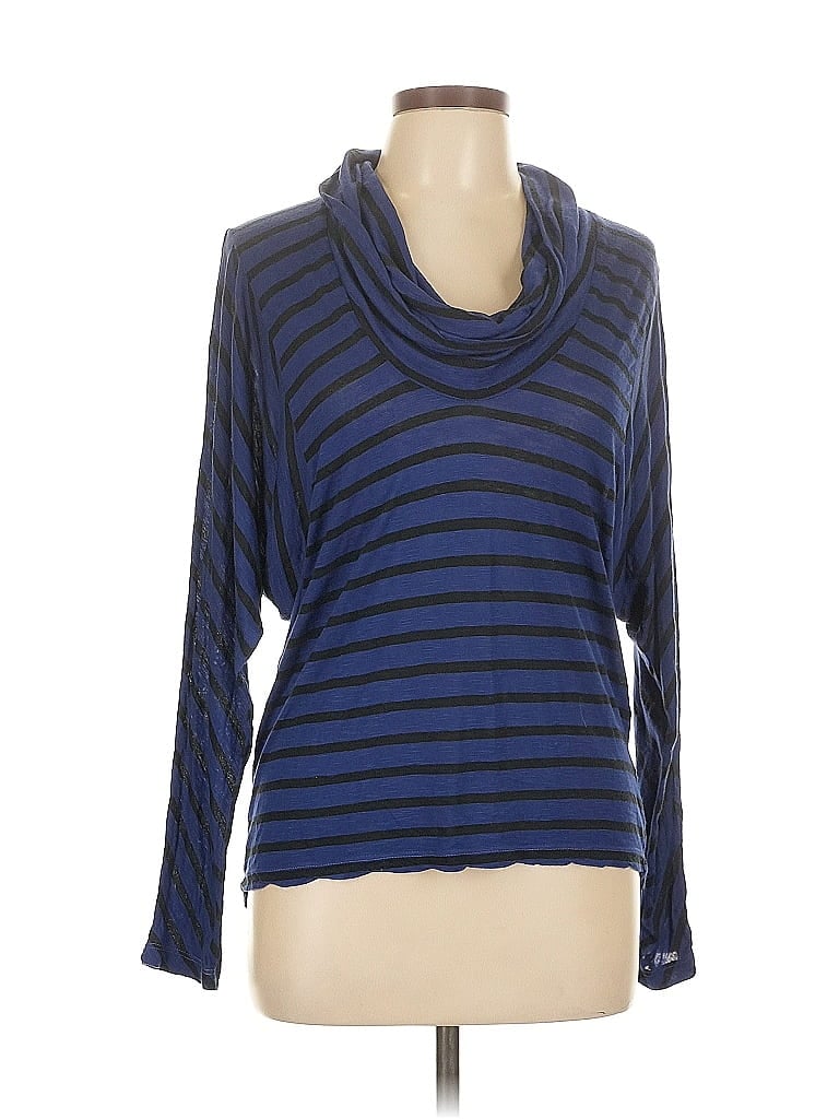 Pre-owned Splendid Long Sleeve Top Blue Cowl Neck Tops