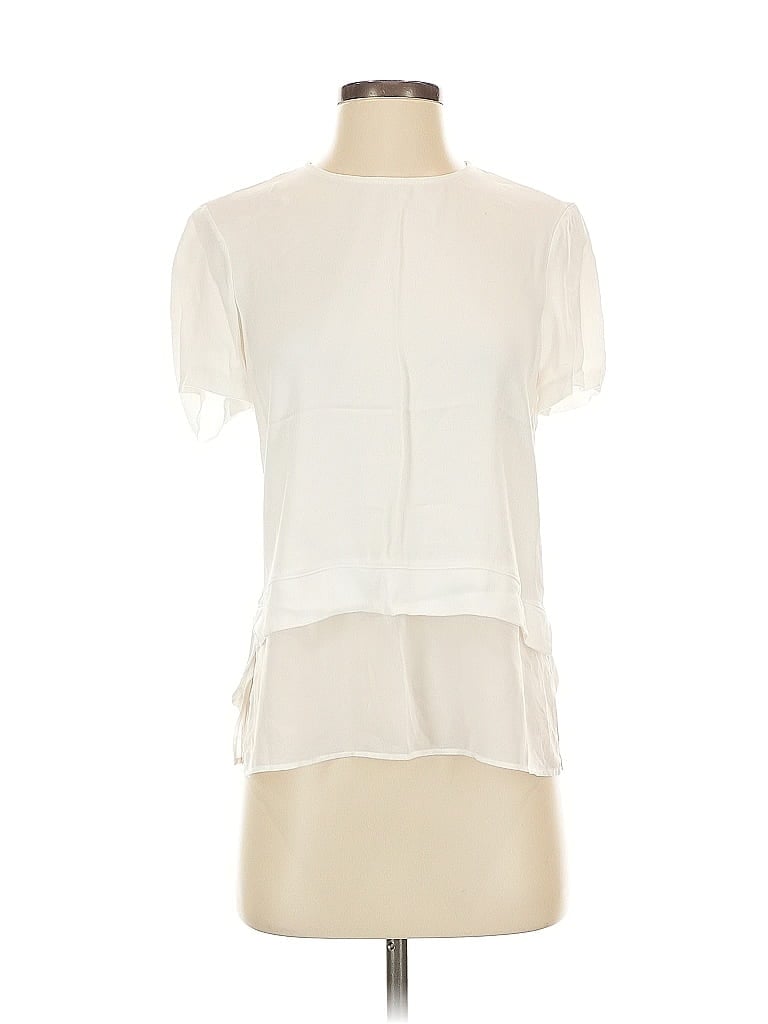 Pre-owned Zara Short Sleeve Blouse In White